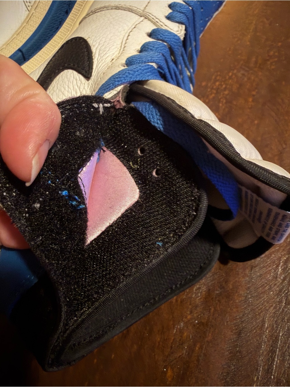 Fashion Fragment Design High-Top Sneakers in White & Blue - 9M - Picture 6 of 13